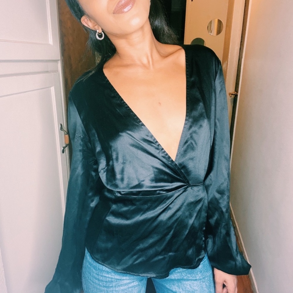 Silk reformation wrap top.